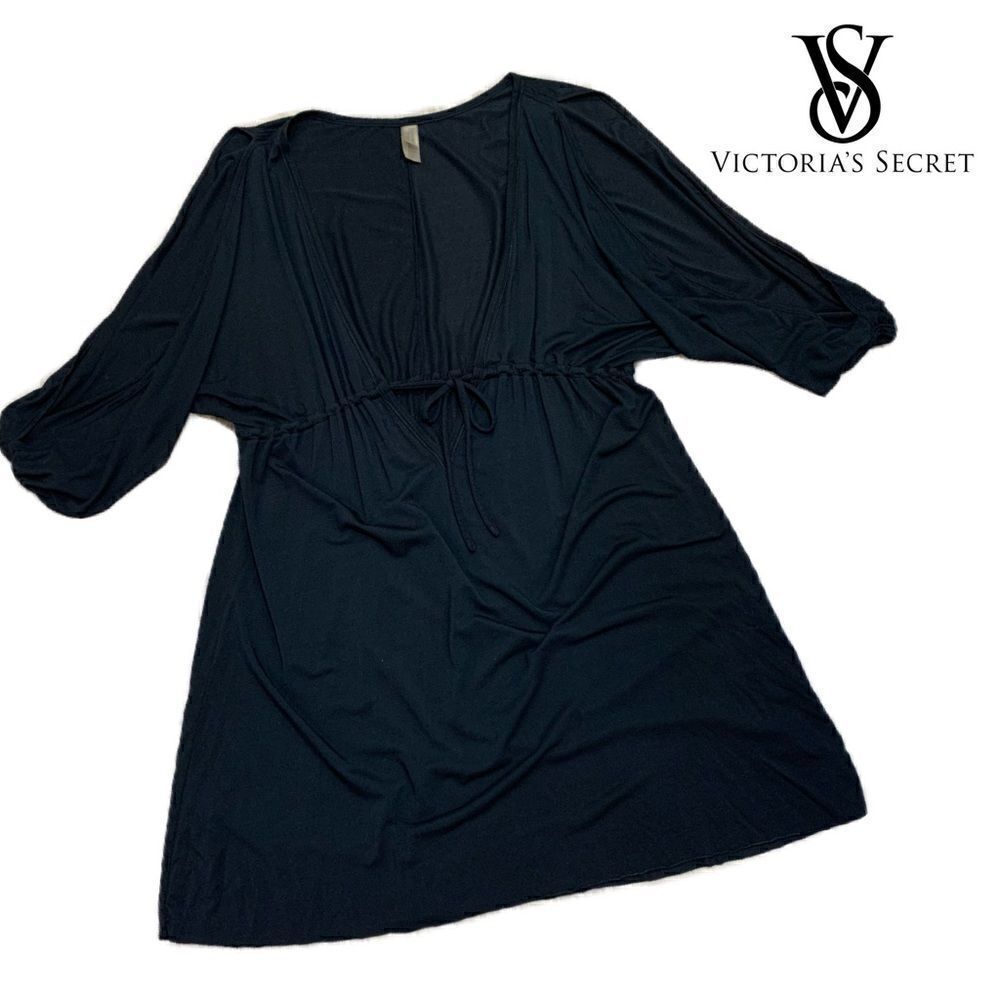Victoria’s Secret open sleeves V neck tie empire waist slip on cover-up/dress - Picture 3 of 10